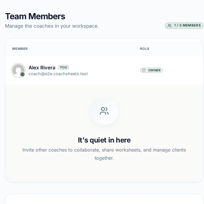 Workspace team settings and member permissions